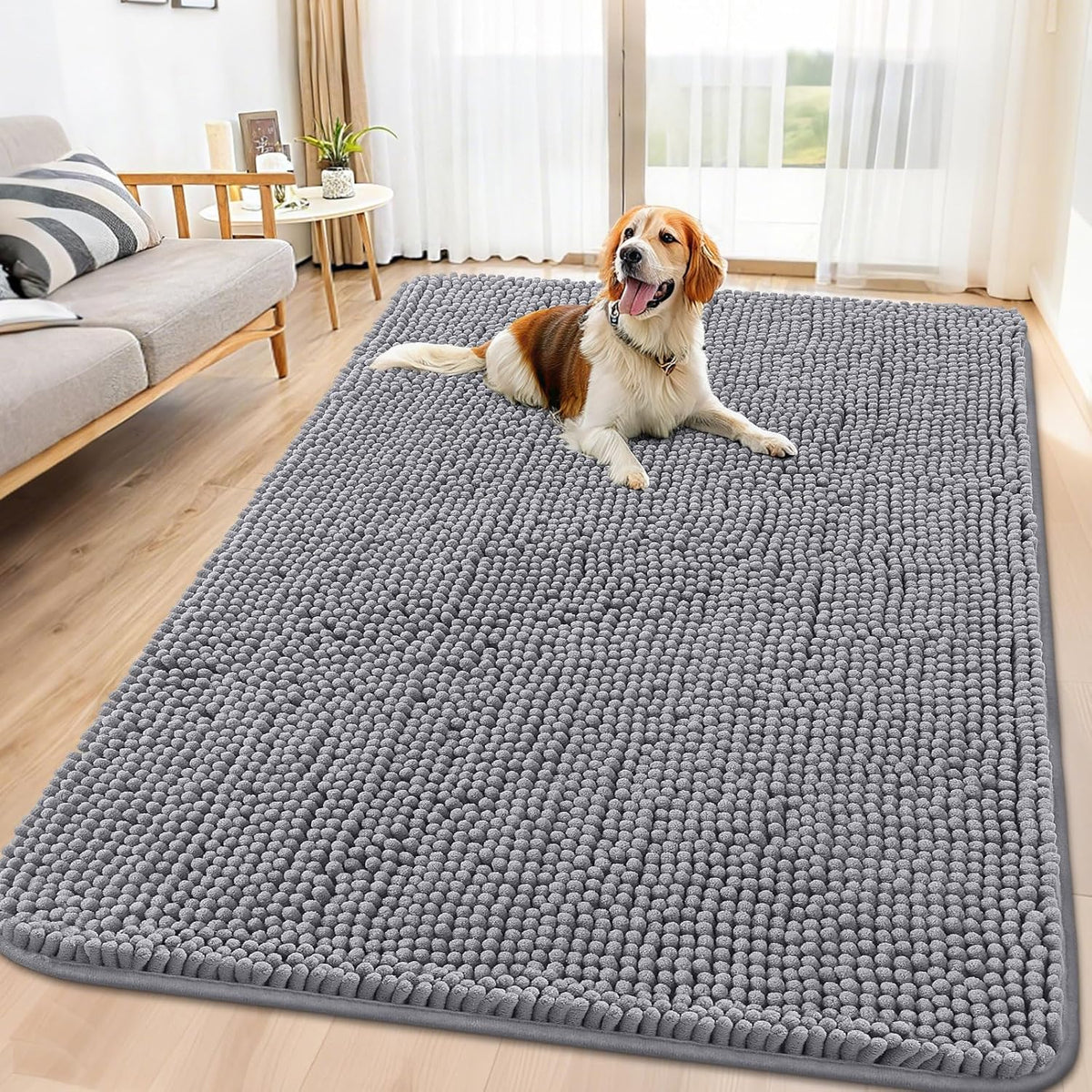 Smiry Dog Door Mat for Muddy Paws 71x46, Absorbs Moisture and Dirt Doormat, Non-Slip Washable Quick
