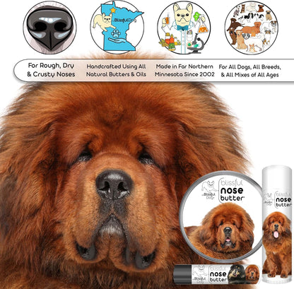 The Blissful Dog Tibetan Mastiff Nose Butter for Dry, Cracked Skin, Lick-Safe Dog Nose Balm with