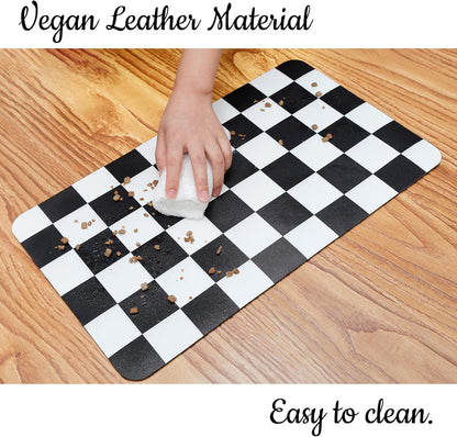 Ralxion Checkered Dog Feeding Mat, Absorbent Mats for Dog Food and Water Bowl, Dispenser, Feeder