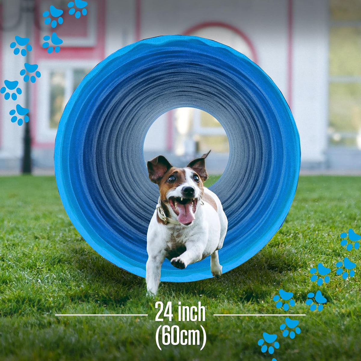 Houseables Dog Tunnel, Dog Agility Tunnel, Agility Equipment, Puppy Obstacle Course, Pet