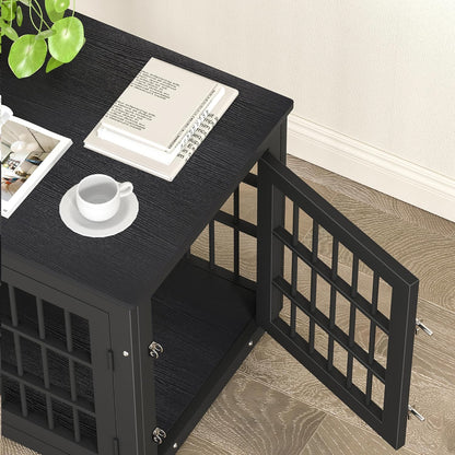 26 Inch Heavy Duty Dog Crate Furniture for Small Dogs, Decorative Pet House End Table, Wooden Cage