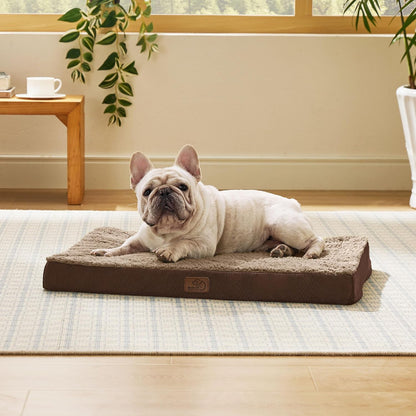 Bedsure Dog Bed Medium Size Dog - Orthopedic Flat Puppy Beds with Removable Washable Cover, Egg