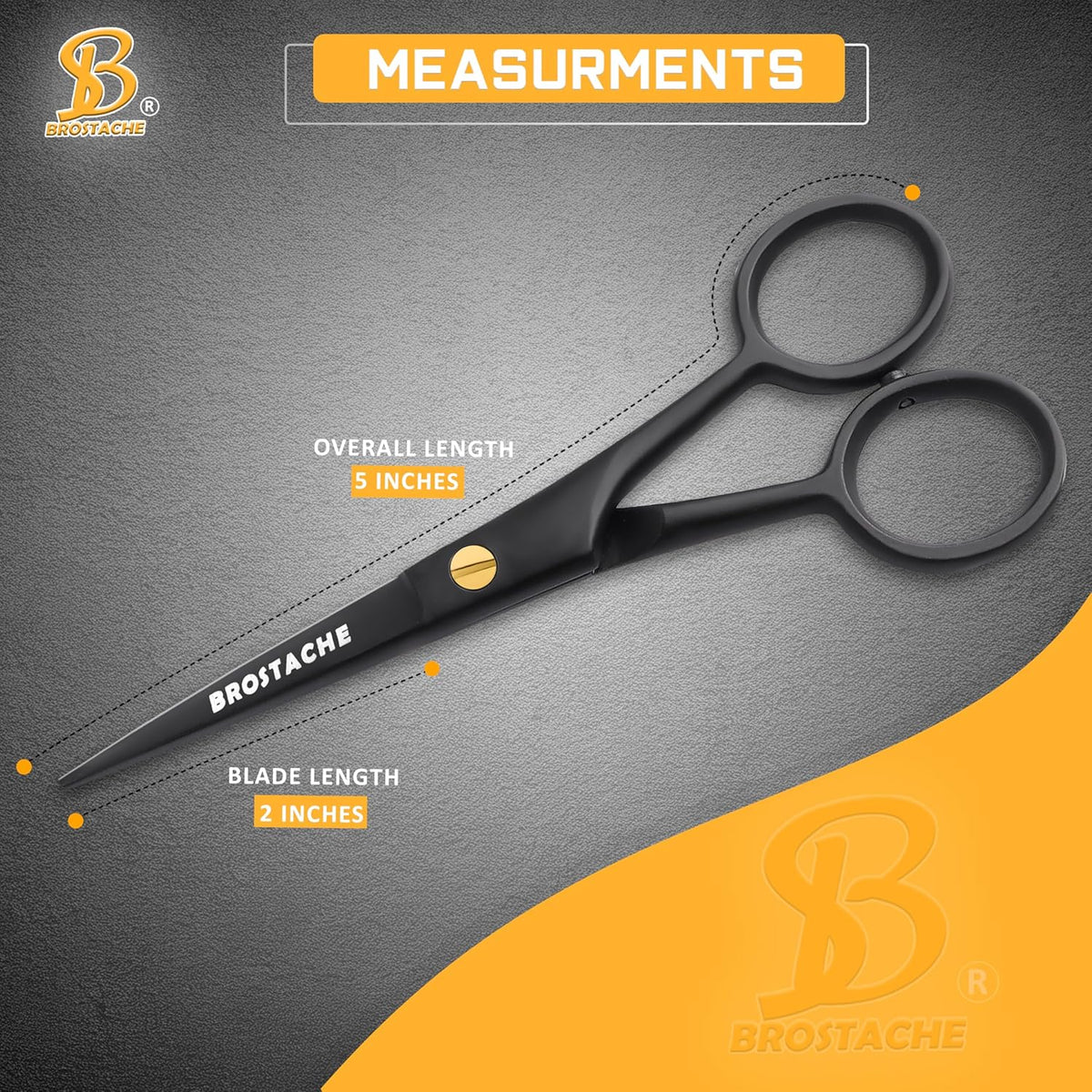 5” Professional Beard and Mustache Scissors, German Steel Beard Scissors Come with Mustache Comb