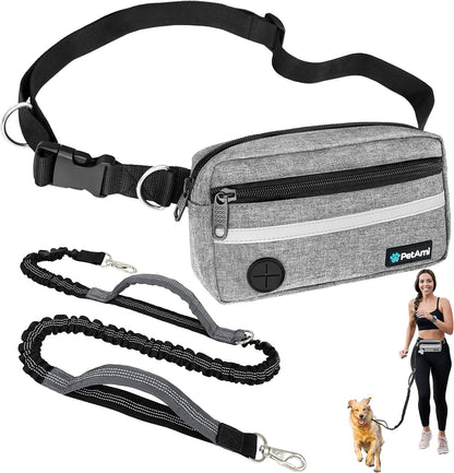 PetAmi Hands Free Dog Leash, Running Leash Belt Walking, Jogging, Waist Zipper Pouch with Poop Bag