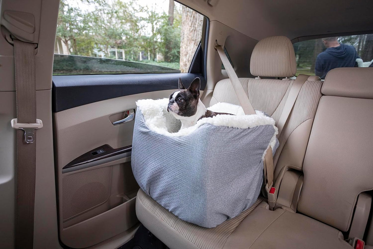 Snoozer Dog Car Seat: Lookout I Dog Booster Car Seat for Dogs Small 5-15 lbs, Size: Small, Fabric: