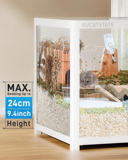 BUCATSTATE Hamster Cage 3.0: Metal Large Rat Cage Stackable with Top Access Easy Assemble 39.3L x