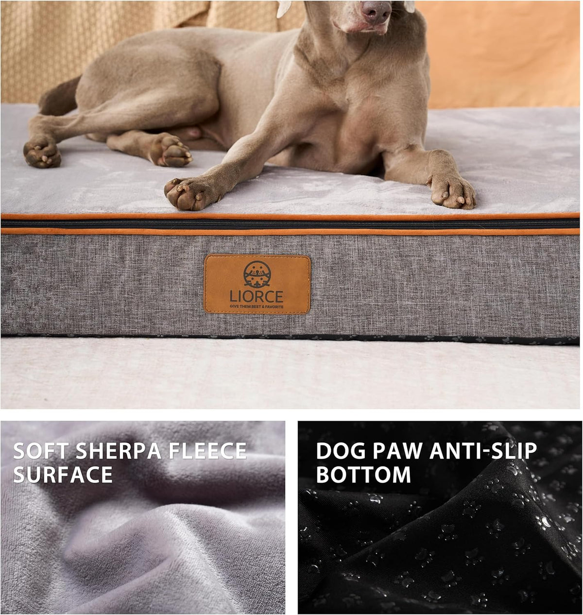 Orthopedic Memory Foam Giant Dog Bed - 6" Thick Beds for Large Sized Dog - Waterproof Removable