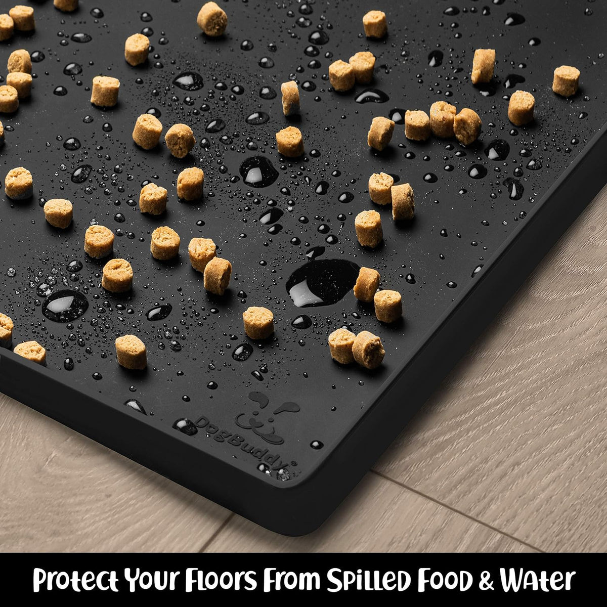 DogBuddy Dog Food Mat – Waterproof Dog Bowl Mat for Food and Water, Silicone Pet Feeding Mats for