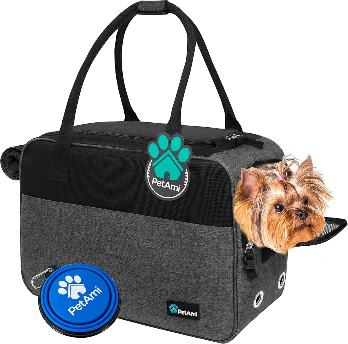 PetAmi Dog Purse Carrier for Small Dogs, Airline Approved Soft Sided Pet Carrier with Pockets