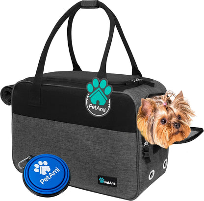 PetAmi Dog Purse Carrier for Small Dogs, Airline Approved Soft Sided Pet Carrier with Pockets