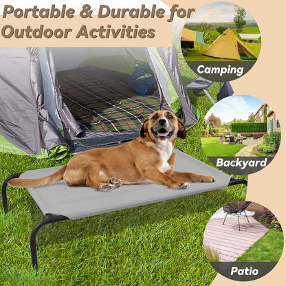 PHYEX Heavy Duty Steel-Framed Portable Elevated Pet Bed, Elevated Cooling Pet Cot, 43.5" L x 25.5"