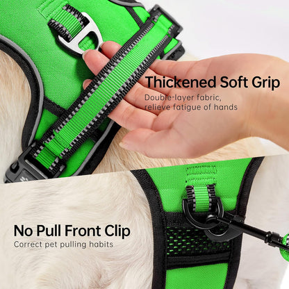 NESTROAD No Pull Dog Harness,Adjustable Oxford Dog Vest Harness with Leash,Reflective No-Choke Pet