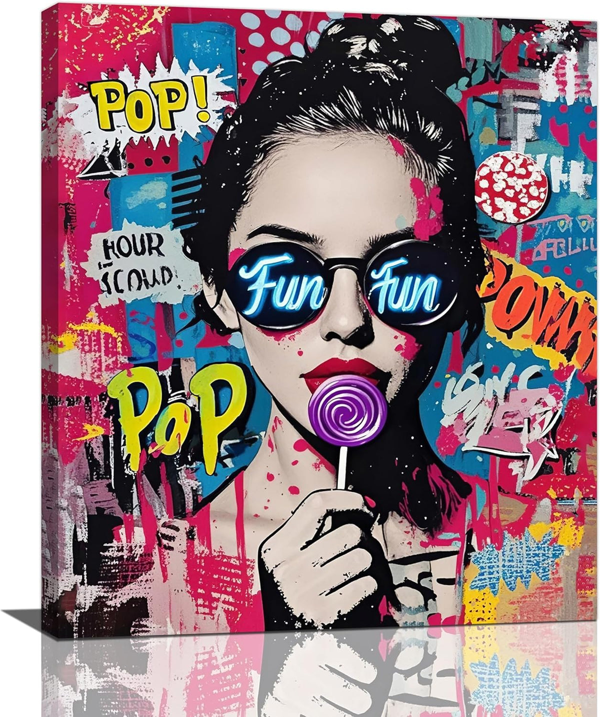 Fashion Women Wall Art Glam Modern Artwork for Girls Banksy Street Graffiti Pop Art Canvas Pictures
