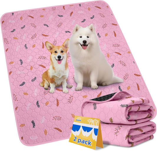 Sunheir 2-Pack Extra Large Reusable Dog Mat for Floor, Dog Playpen, Non-Slip Waterproof Dog Pee
