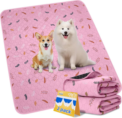 Sunheir Washable Pee Pads for Dogs Large 48" x 48" 2-Pack Reusable Puppy Pads Pet Training Pads