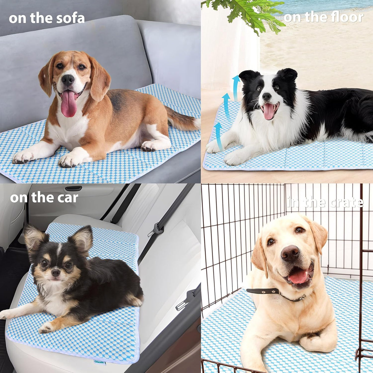 Dog Cooling Mat for Small Dogs - 24x18 Orthopedic Memory Foam Pet Pad for Summer, QMAX>0.5
