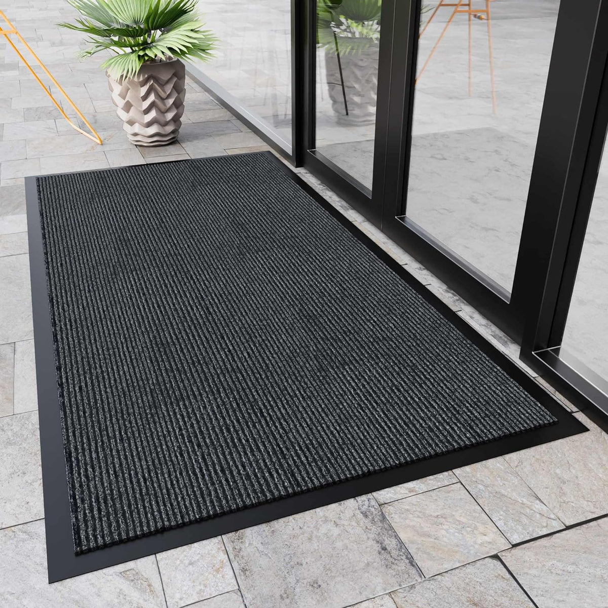 Front Door Mat, 4'x8' Indoor Outdoor Door Mat, Commercial Industrial Entrance Doormat, Heavy Duty
