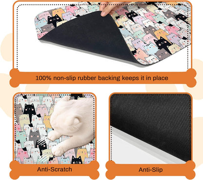 Pet Feeding Mat for Floors Waterproof Dog Mat for Food and Water Absorbent Quick Dry Non Slip mat