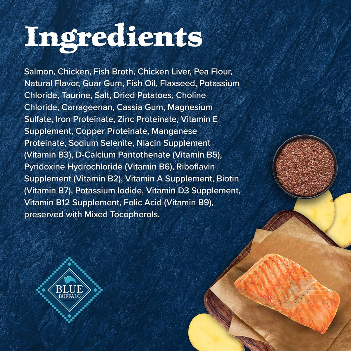 Blue Buffalo Wilderness Natural High-Protein Grain-Free Wet Food for Adult Cats, Salmon Paté, 3-oz.