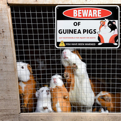 Venicor Guinea Pig Sign Decor - 8 x 12 Inches - Aluminum - Guinea Pig Gifts for Guinea Pig Lovers