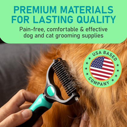 Maxpower Planet Hair Brush - Double Sided Shedding, Dematting Undercoat Rake for Dogs and Cats