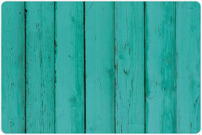Lunarable Mint Pet Mat for Food and Water, Old Wood Rustic Oak Plank Background with Vertical