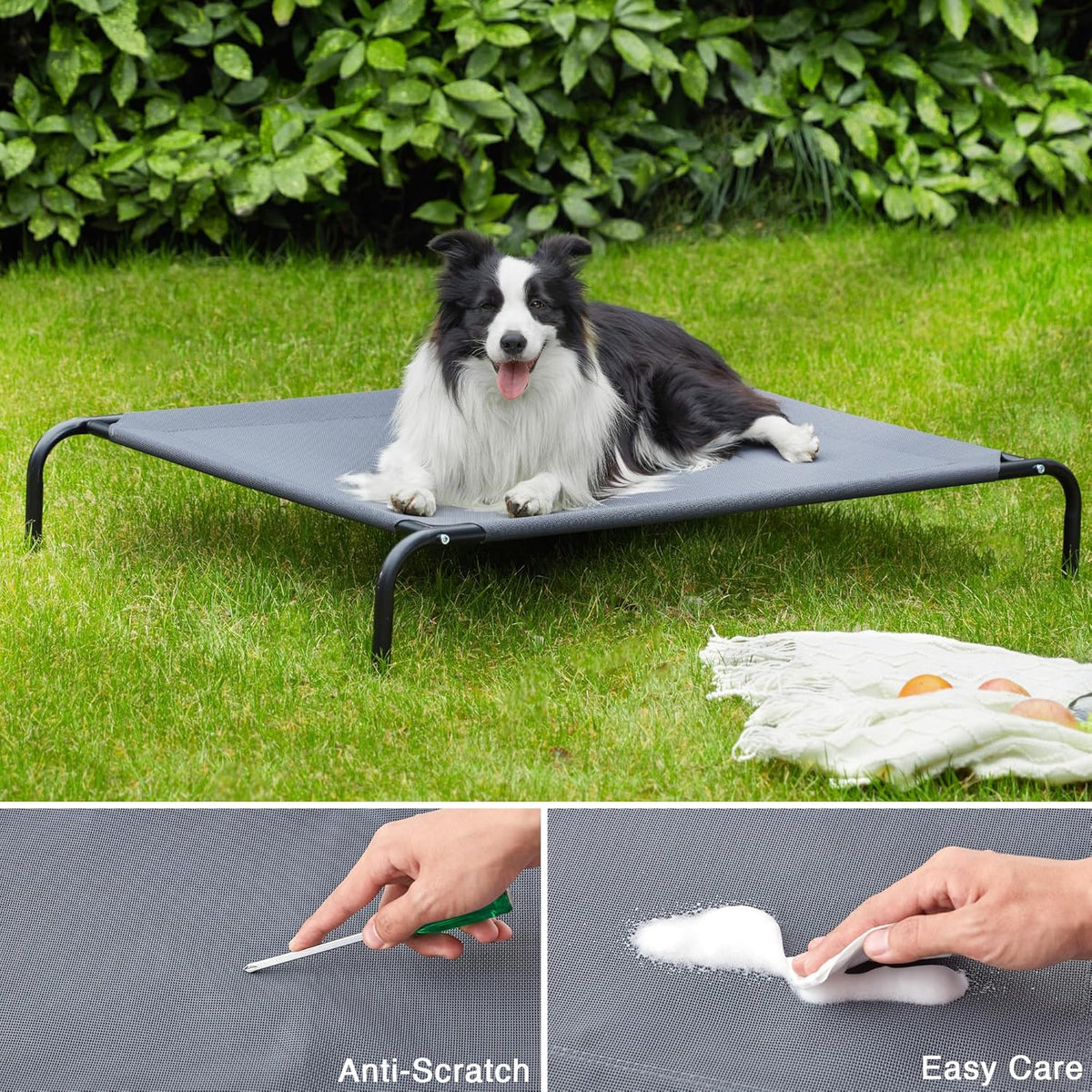 Love's cabin Elevated Cooling Dog Bed for Large Dogs, Portable Indoor & Outdoor Raised Pet Dog Cat