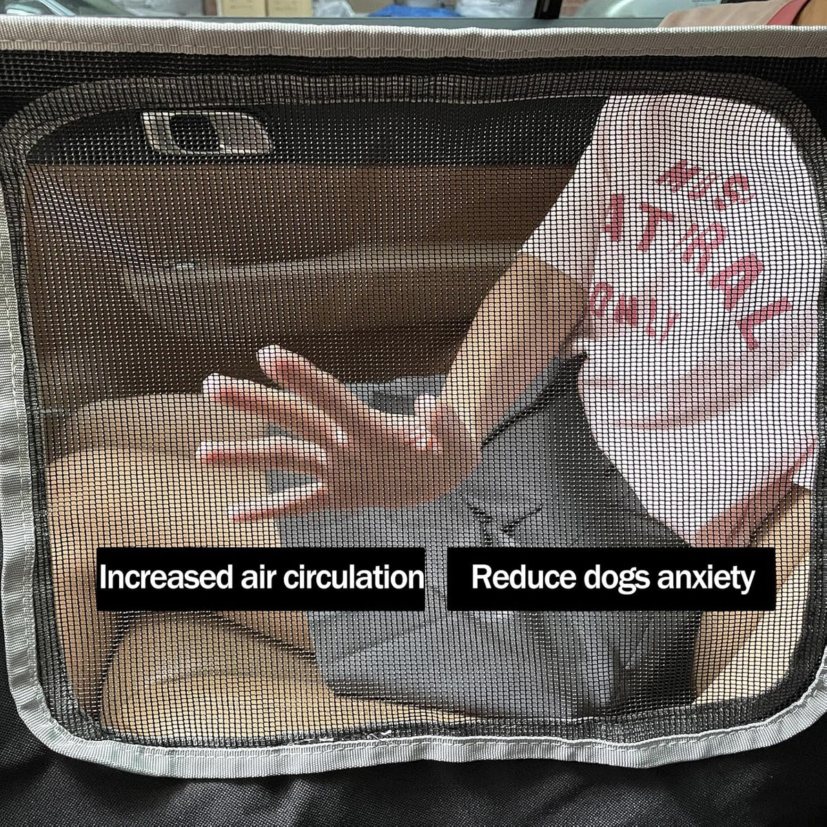 njnj Dog Car Seat Cover for Back Seat - Waterproof Dog Half Hammock for Cars with Mesh