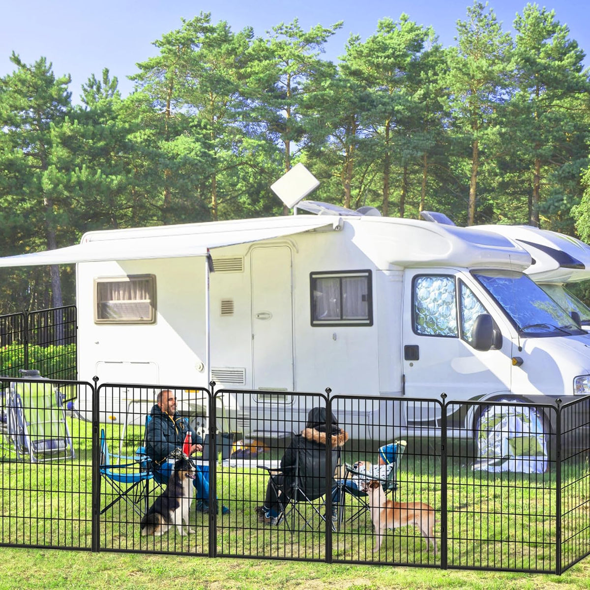 Dog Playpen 40 inch 24 Panels Indoor Outdoor Dog Pen for Large/Medium/Small Dogs Heavy Duty Metal
