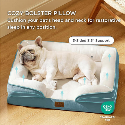 Bedsure Orthopedic Dog Bed Medium Size Dogs - Washable Medium Dog Cat Bed Waterproof, Comfort Pet