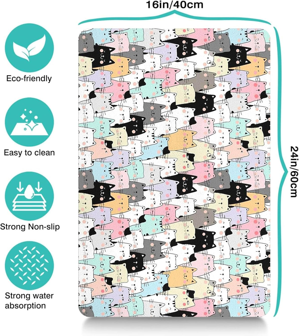 Pet Feeding Mat for Floors Waterproof Dog Mat for Food and Water Absorbent Quick Dry Non Slip mat