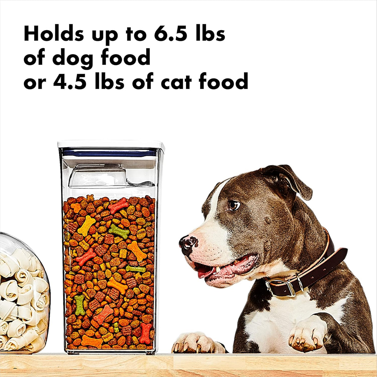 OXO Good Grips Pet POP Container – 6.0 Qt/5.7 L with Half Scoop, Ideal for up to 6.5lbs of Dog Food