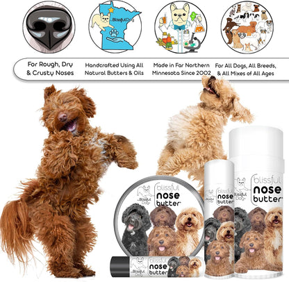 The Blissful Dog Labradoodle Nose Butter for Dry, Cracked Skin, Lick-Safe Dog Nose Balm with
