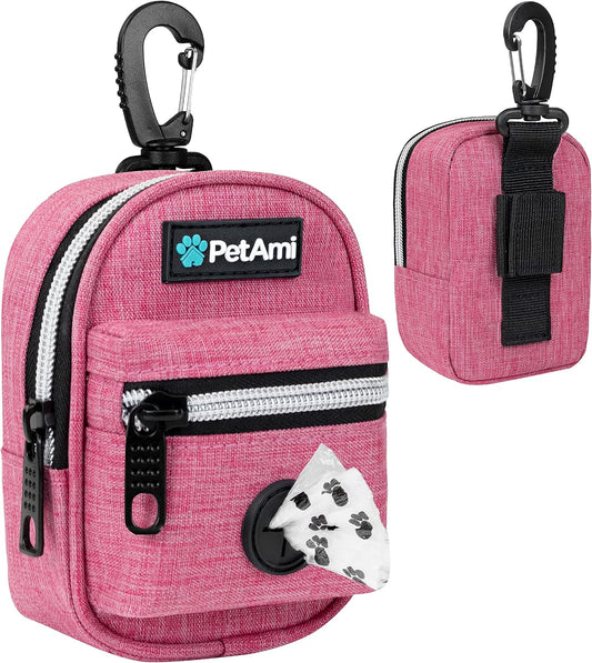 PetAmi Dog Poop Bag Holder For Leash, Dog Pet Waste Bag Dispenser For Poop With Clip For Doggie