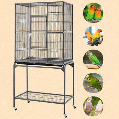 Yaheetech 63'' Detachable Parrot Cage for Cockatiel Sun Parakeet Green Cheek Conure Lovebird Budgie