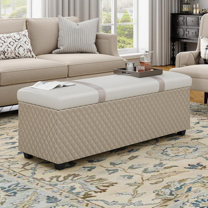 Ottoman with Storage 38 inches, Furniture End of Bed Storage Benches, Long Ottomans Bench with