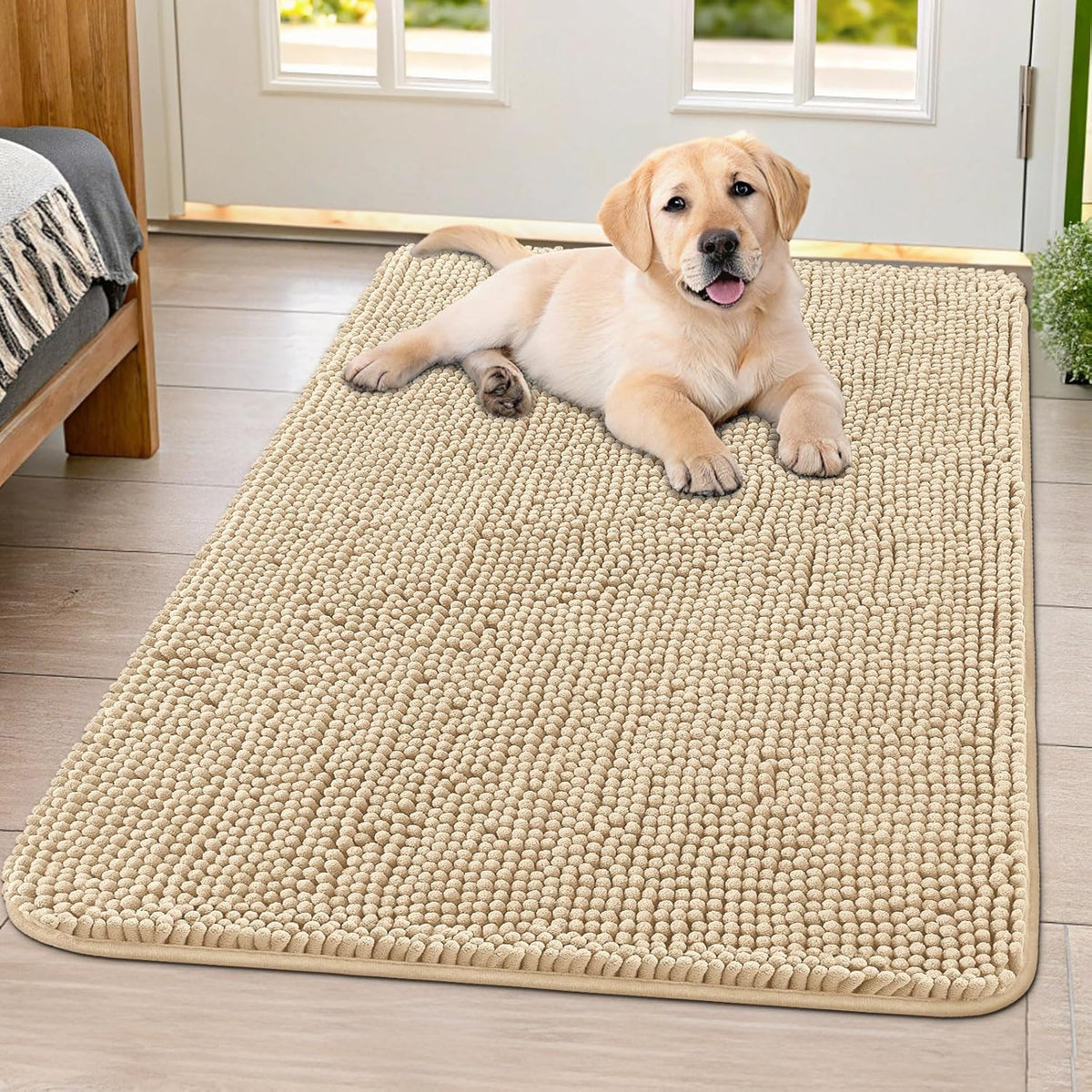 Smiry Dog Door Mat for Muddy Paws 40x32, Absorbs Moisture and Dirt Doormat, Non-Slip Washable Quick