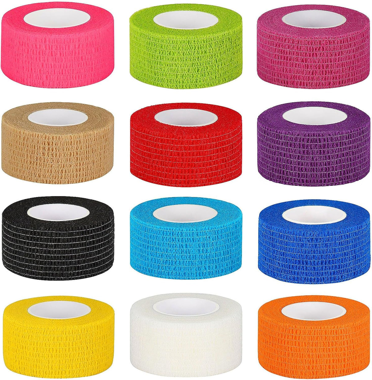 12 Pack Self Adhesive Bandage Wrap 1 Inch Cohesive Bandage Self Adherent Vet Wrap for Dog Pets