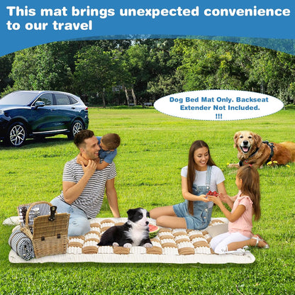 VClife Dog Bed Mat for Car Backseat Extender, Anti Slip Plaid Pet Bed Mat for Car Backseat