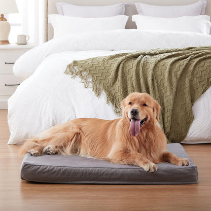 Orthopedic Memory Foam Dog Bed for Large Dogs, Cooling Dog Beds -Waterproof Pet Bed Mats for Crate