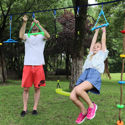 Rainbow Craft 3-Pack Kids Ninja Monkey Bars - Trapeze Swing Bars for Ninja Obstacle Course