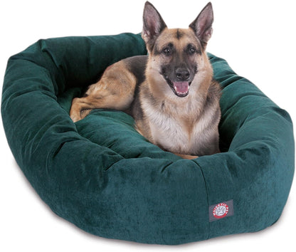 Majestic Pet 52 Inch Micro Velvet Calming Dog Bed Washable 52x35x11 (inch) – Cozy Soft Round Donut