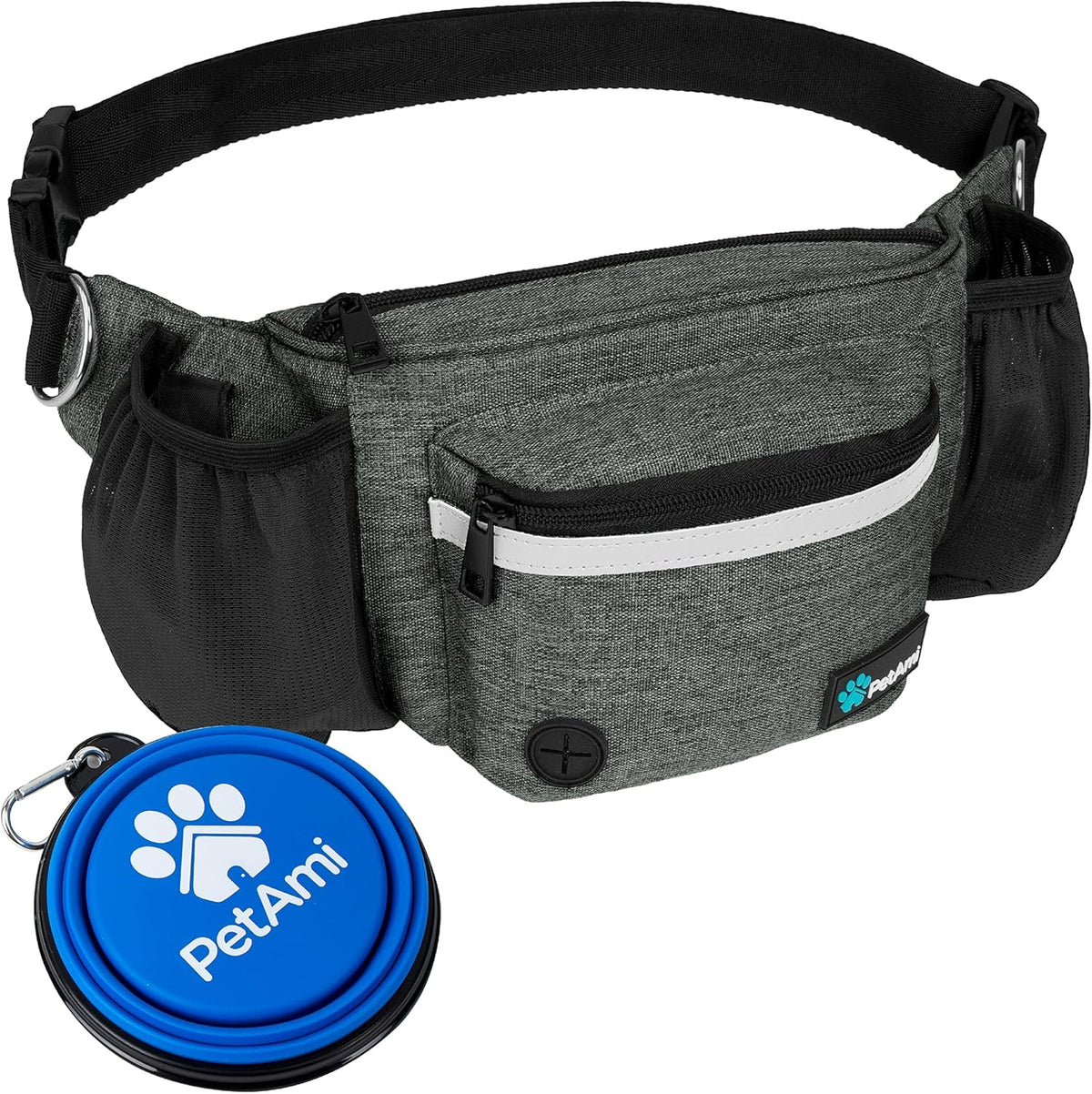 PetAmi Dog Fanny Pack, Treat Pouch for Dog Walking, Training, Built in Poop Bag Dispenser, Water