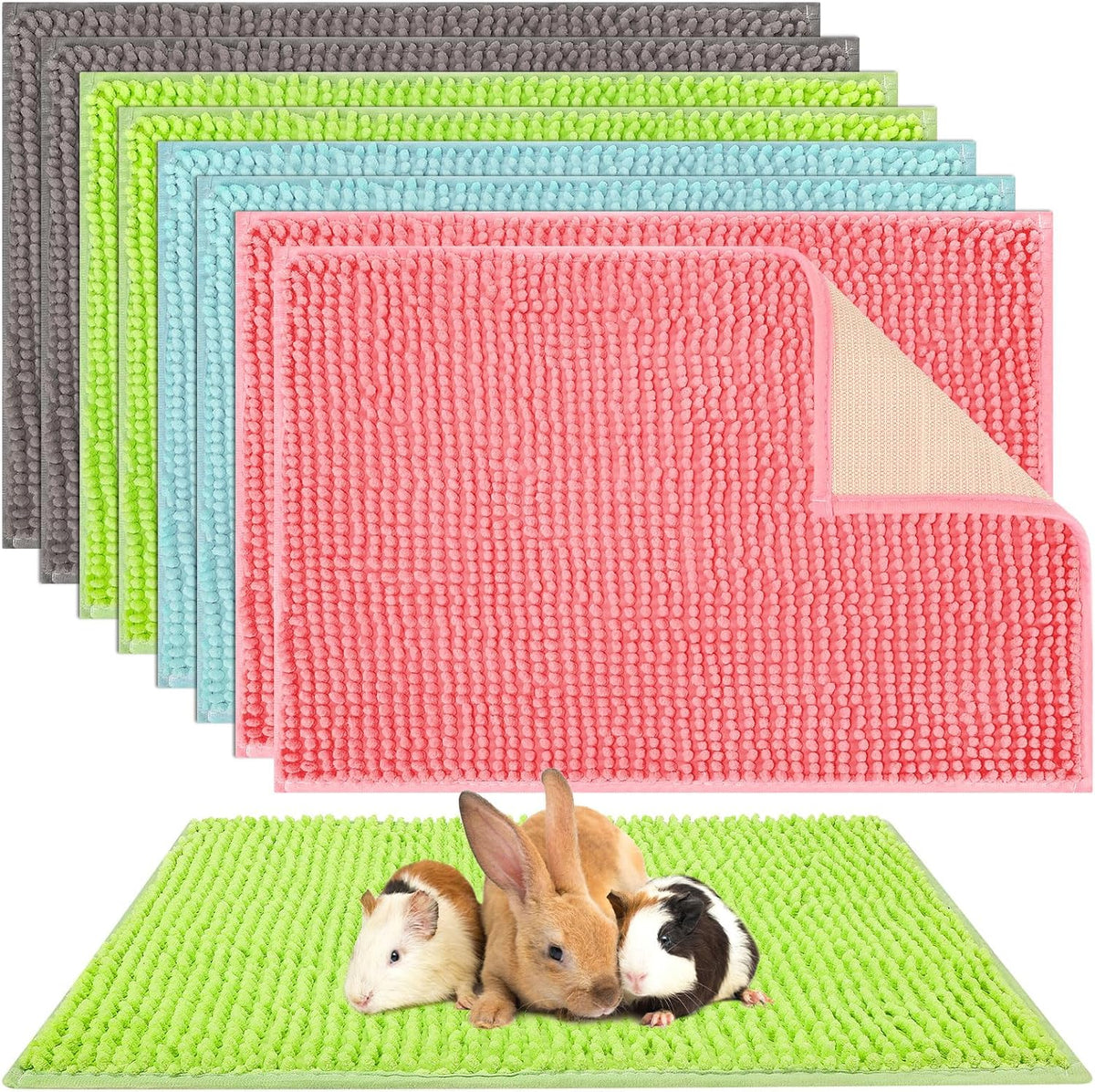 Barydat 8 Pcs Guinea Pig Cage Liner for Guinea Pig Cage Bedding Reusable Rabbit Mat Pad Washable