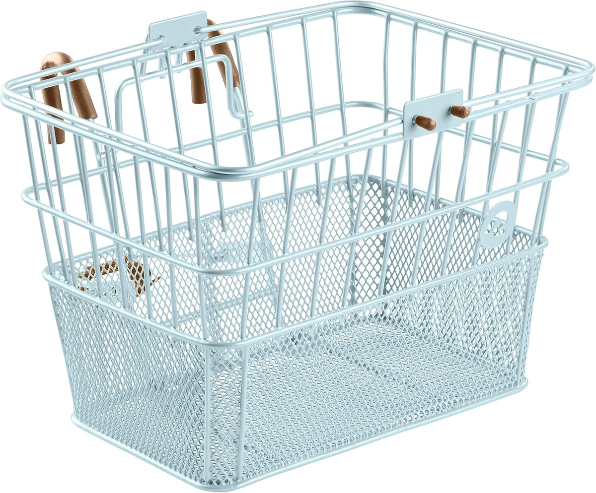 Retrospec Apollo Detachable Front Bike Basket Steel Half-Mesh with Integrated Detachable Hooks and