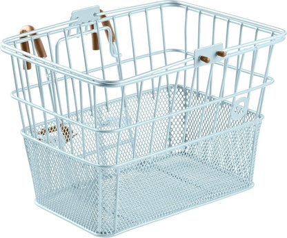 Retrospec Apollo Detachable Front Bike Basket Steel Half-Mesh with Integrated Detachable Hooks and
