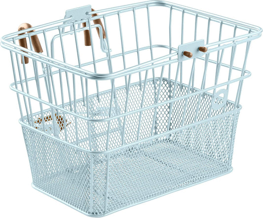 Retrospec Apollo Detachable Front Bike Basket Steel Half-Mesh with Integrated Detachable Hooks and