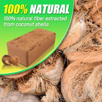 Coco Coir Brick for Plants-6 Pack Premium Coconut Bricks, 100% Organic Peat Moss, Fiber Coconut