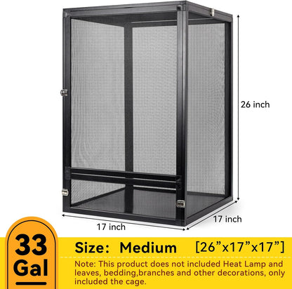33 Gallon 360° Panoramic Foldable Reptile Terrarium Kit: Crested Gecko Tank and Reptile Cage for