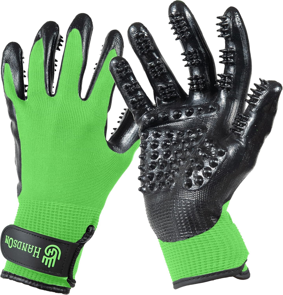 H HandsOn Pet Grooming Gloves - Patented #1 Ranked, Award Winning Shedding, Bathing, & Hair Remover